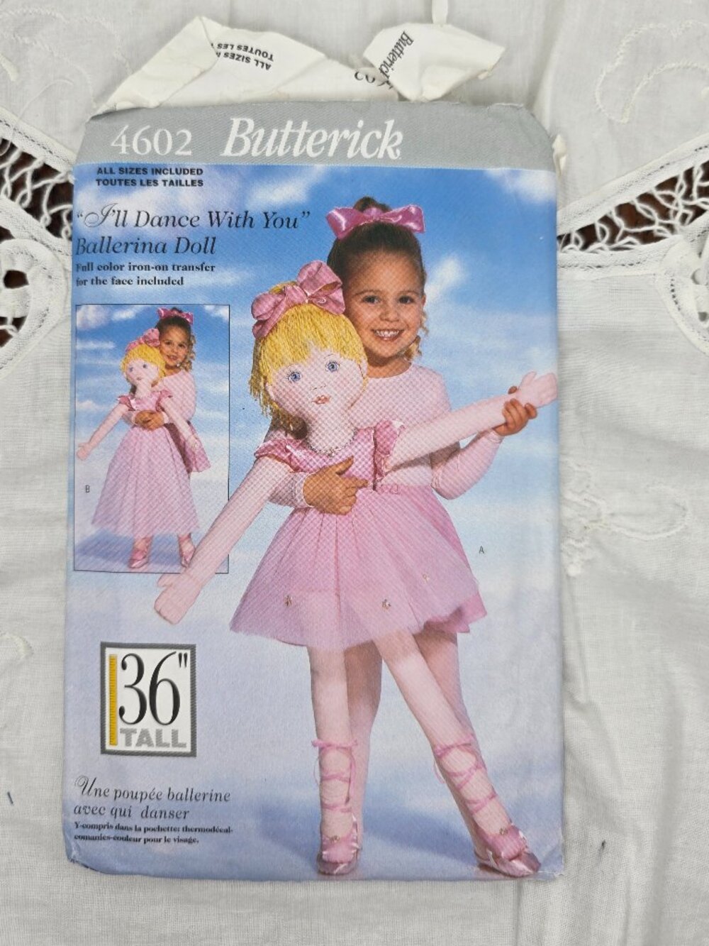 Vintage Butterick 4602 Ballerina Doll Pattern 36Inch I'll Dance with You 1996